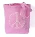 World Peace - Cotton Canvas Tote Bag - White on Pink - PEACE Written in Many World Languages!
