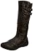 Manfield Women's Quinn Black Biker Boots Flb631 3 UK
