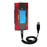 Coiled Power Hot Sync and Charge USB Data Cable w/ Tip Exchange for the iRiver T30 - Gomadic Brand