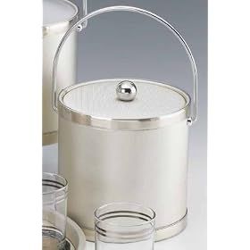 Kraftware 44461 Gleam - Champagne 3 Quart Ice Bucket with Vinyl Cover, Bands and Bale... by Kraftware