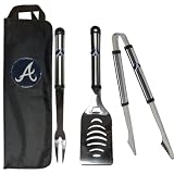 MLB Atlanta Braves Stainless Steel BBQ Set with Bag