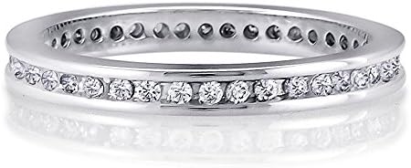BERRICLE Sterling Silver Cubic Zirconia CZ Womens Wedding Bridal Anniversary Eternity Band Ring