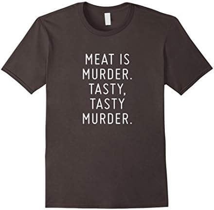 Men's Meat is Murder T-Shirt Funny Men Women Short Sleeve Large Asphalt