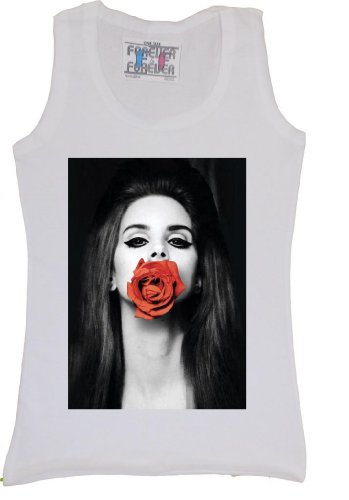 Lana Del Rey Musician Model Sexy Rose Women Men Vest Tank Top T-Shirt S/M