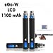 Arslan 1x Mega Akku 1100 mAh f�r eGo-W Elektronische zigarette mit LCD Anzeige (Schwarz) Option Farbe: Schwarz, wei�, Pink,Silber,Stainless Steel von Arslan