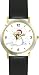 Snowman or Snow man with Scarf Christmas Theme - WATCHBUDDY&reg; DELUXE TWO-TONE THEME WATCH - Arabic Numbers - Black Leather Strap-Size-Large ( Men's Size or Jumbo Women's Size )