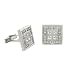 Sterling Silver Simulated Diamond cz Square Geometric Mens Cuff Links Cufflink