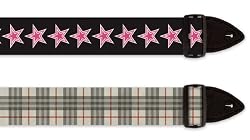 Guitar Straps - Pink Stars and Burberry - 2-Pack