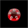 Translucent 10-sided Dice, Red with white