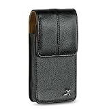 Premium Business Black Leather Vertical Pouch Carry Case Magnetic Flap Belt Clip for T-Mobile Sidekick II, iD, LX, 2009, III