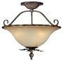 World Imports Lighting 7273-89 Pavia 3-Light Semi Flush Fixture, Bronze