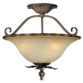 World Imports Lighting 7273-89 Pavia 3-Light Semi Flush Fixture, Bronze by World Imports