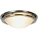 Monument 617602 Flush Mount Ceiling Fixture, Brushed Nickel, 13-7/8 In.