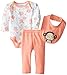 BON BEBE Baby-Girls 3 Piece Set with Bodysuit, Bib & Pants