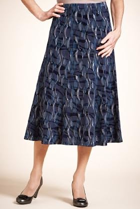 Classic Collection Pull On Textured Check Woven Skirt