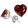 2.10 cttw Heart Shape Garnet and Earring Studs - 14kt White Gold LIFETIME WARRANTY
