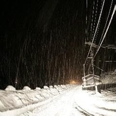 ポストカード「滋賀県高島市・夜の雪の道」Postcard-絵はがきハガキ葉書