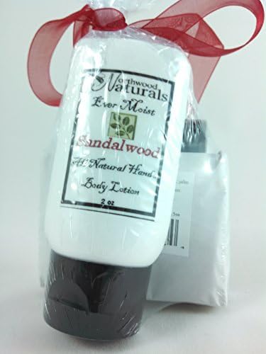 Valentines Day Gifts for Her - Everyday All Natural Beauty Kit - Sandalwood - Goat Milk Soap, Bees Wax Lip Balm, Moisturizing Lotion