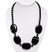 Handmade Black Line Agate Necklace