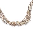 17"+2"Extension Multistrand Cultured Freshwater Pearl and Shell Necklace