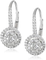 White-Gold Diamond Round Leverback Earrings (0.5cttw, G-H Color, I1-I2 Clarity)