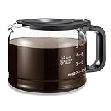 Medelco 12 Cup Glass Pause & Serve Universal Replacement Carafe - Black