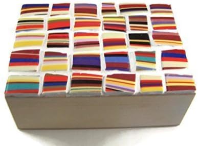 Jewelry Box - Striped Broken China Mosaic Keepsake Box