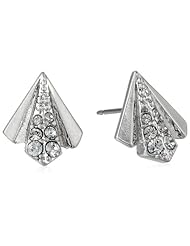 Sam Edelman Pave Fan Rhodium Stud Earrings