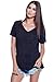 A+D® Womens Casual V-neck Burnout Knit Top with Raglan Sleeves