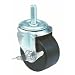 E.R. Wagner Stem Caster, Swivel with Pinch Brake, Polyolefin Wheel, Roller Bearing, 350 lbs Capacity, 3" Wheel Dia, 1-3/4" Wheel Width, 3-7/8" Mount Height, 7/16" Stem Dia, 1-1/2" Stem Height