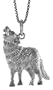 Sterling Silver 1 in. (25mm) Tall Wolf Pendant