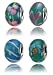 Balalabeads 'Bella, lauren, Daniella & Charly' - Four beautiful handmade lampwork glass beads. Slide-on and slide-off Charms.