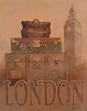 travel to england Travel   London by T.C. Chiu. CANVAS with 1 1/2 inch bars. 11.00 inches width by 14.00 inches height. Highest Quality Art Poster Print