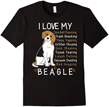 Men's Beagle T-shirt , I love my Beagle Large Black