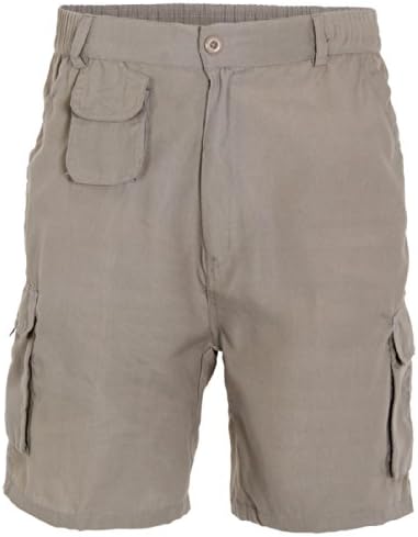 Mens Cargo Combat Multi 7 Pockets Shorts Cropped Pants Cotton Trousers Summer (Stone,XL)