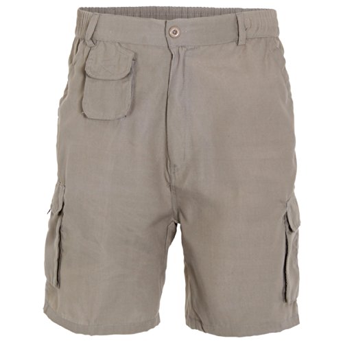 Mens Cargo Combat Multi 7 Pockets Shorts Cropped Pants Cotton Trousers Summer (Stone,XL)