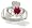 14K White Gold Genuine Heart Ruby and Diamond Celtic Claddagh Ring - Size 4