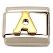 "A" Italian Charm Gold Plated 9mm