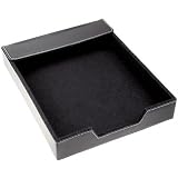 Black Leatherette Document Tray with White Top Stitch
