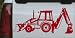 Backhoe Tractor Business Car Window Wall Laptop Decal Sticker -- Red 8in X 3.5in