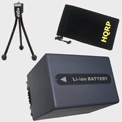 HQRP Extended Li-Ion Battery Replacement compatible with Sony NP-FP30, NP-FP50, NP-FP60, NP-FP70, NP-FP71, NP-FP90 plus HQRP Mini Tripod and HQRP Carrying Bag