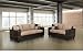 Seattle 2-pcs Sofa and Loveseat Living Room Set in Hazelnut Color.