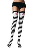 Striped Thigh Highs With Skull Prints Top by Leg avenue