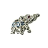Vintage Republican Elephant Lapel Pin, Sterling Silver and Marcasite