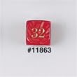 22mm (7/8) Backgammon Doubling Cube, Red with Gold