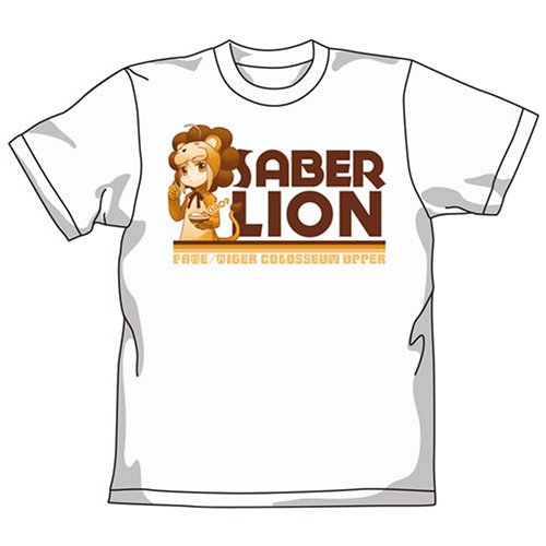 Fate/tiger colosseum UPPER セイバーライオンごはん中Tシャツ ホワイト サイズ:L