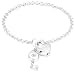 WHITE ICE Sterling Silver DB073A Womens Diamond Heart & Key 7 Bracelet