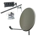 Digitale Sat Komplettanlage 80 cm Quad LNB 4x Digital Receiver