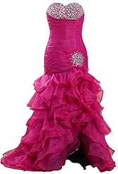 Mermaid Organza Slit  Evening Dress/Prom Dress  With Ruffles