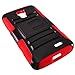 LG L31G / LG Access LTE Case Combo by ICE-CLEAR(TM)-HERCULES Dual- Layer Hard/Gel Hybrid Kickstand Armor Case w/ Holster (Black/Red)+Touch Screen Stylus